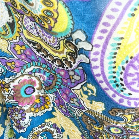 Lavello Convertible Fringed Vest Scarf Sheer Chiffon Paisley Boho Colorful OS - Picture 10 of 10
